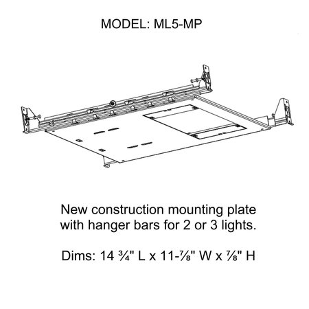 JESCO ML5 NC Mounting Plate w Hanger Bars ML5-MP